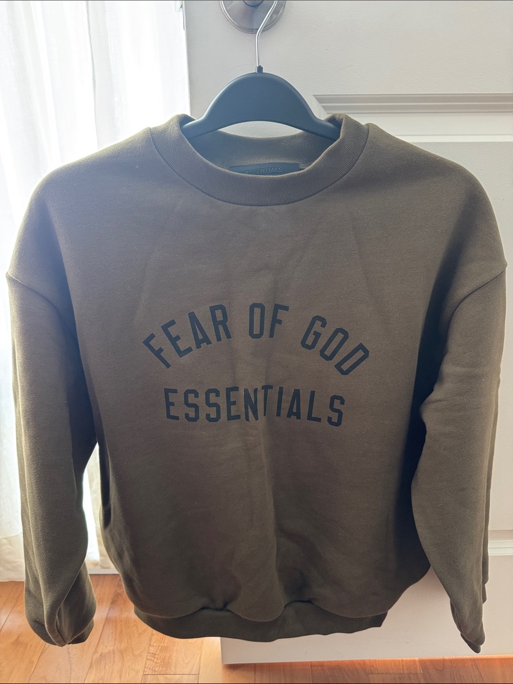 FEAR OF GOD ESSENTIALS Olive Green Logo Sweatshirt